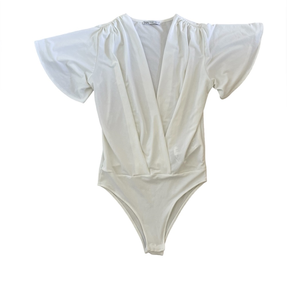 White Zara Bodysuit Blouse